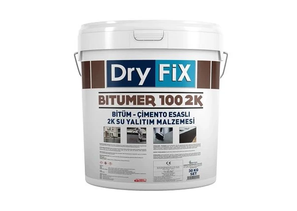 DryFix Bitümer100 2K Bitümlü Çift Komponentli Likit Membran 30 Kg Siyah ürün görseli 1