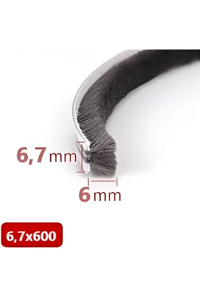 BABAWİCK  Cam Balkon, Sürgülü Kapı Kıl Fitili, Taban 6,7 mm, Yükseklik 6 mm, Uzunluk 10 Metre 67x600 ürün görseli 1