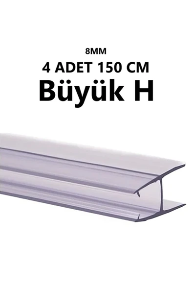 BABAWİCK  CAM BALKON 8 MM ŞEFFAF FİTİL BÜYÜK H 4 ADET 150 CM ürün görseli 1