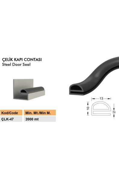BABAWİCK  Çelik Kapı Fitili Geçmeli Kapı Altı Eşik Fitili Geçmeli Siyah Renk 10 Metre Ürün Kodu/çlk-47 ürün görseli 1