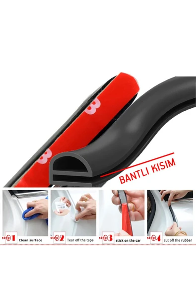 BABAWİCK  Otomobil Fitili Iki Kapı Arası Fitili Orta Direk Fitili 2 Metre Kendinden Yapışkanlı Rüzga ürün görseli 1