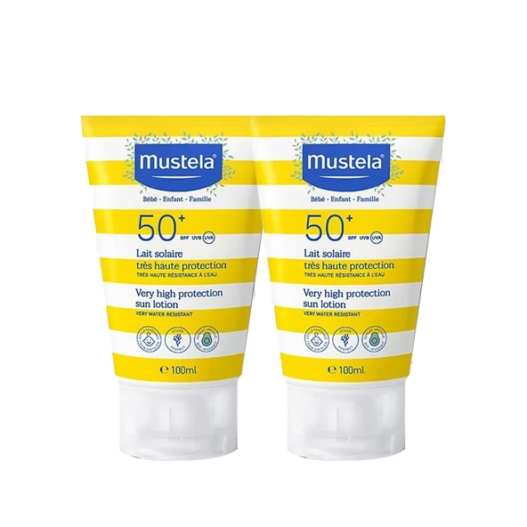 Mustela SPF 50+ Çok Yüksek Koruma Faktörlü Güneş Losyonu 100 ml 2 Adet ürün görseli 1