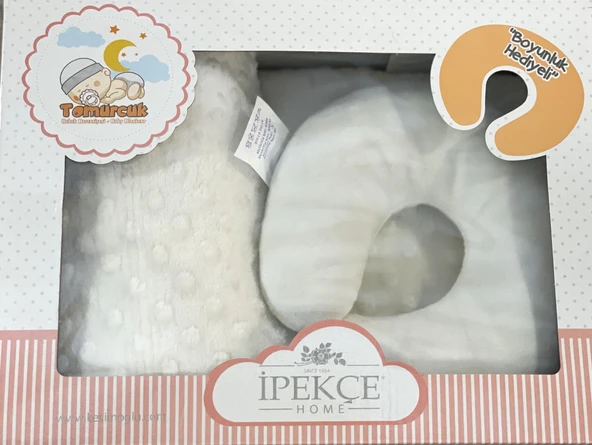 İpekçe Home Tomurcuk Bebek Battanniyesi Boyunluklu 90 X 110 Cm Krem Renk ürün görseli 1