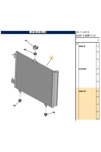 ERP KLİMA RADYATÖRÜ 207 208 308 2008 C3 DS3 1.6HDI ürün görseli 1