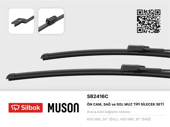 CİTROEN C3 PİCASSO CİTROEN C4  ÖN SİLECEK SÜPÜRGESİ (600-400 MM) ürün görseli 1