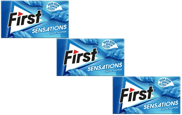 First Sensations Nane Aromalı Şekersiz Tatlandırıcılı Sakız 3'lü Paket ürün görseli 1