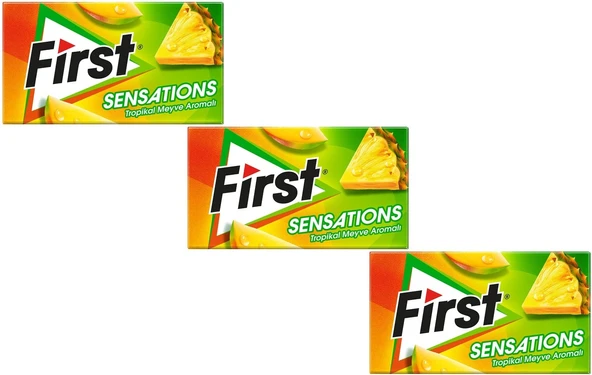First Sensations Tropikal Meyve Aromalı Şekersiz Tatlandırıcılı Sakız 3'lü Paket ürün görseli 1