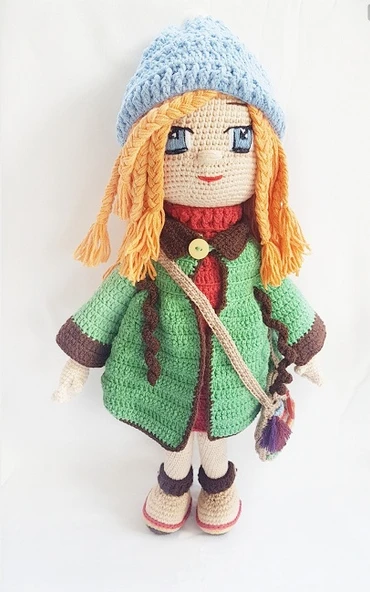Bayan Maviş Bebek Amigurumi Organik Oyuncak ürün görseli 1