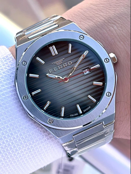 Ferro Çelik Kordon Nişan Ve Damat Saati Olarak ITALIAN DESIGN 3 Atm Erkek Kol Saati EFM40147-A2 ürün görseli 1