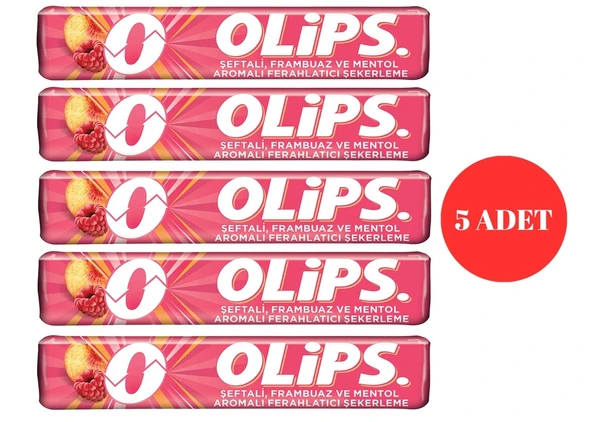 Olips Şeftali Frambuaz ve Mentol Aromalı Bonbon Şekerleme 28 g (5 ADET) ürün görseli 1