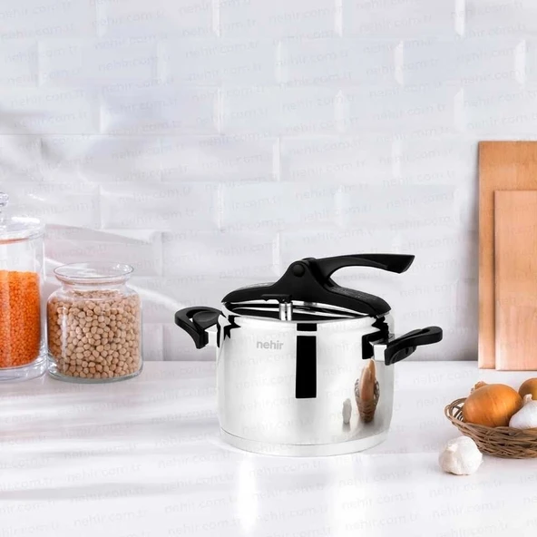 Nehir Silver Trend 4 Litre Klasik Düdüklü Tencere Siyah (8697076290095) ürün görseli 1