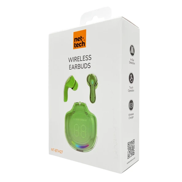 Nettech NT-BTH27 Kulakiçi Bluetooth Kulaklık Yeşil - Resim 3