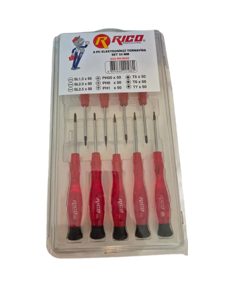 Rico Saatçi Tornavida Takımı Seti Ve Torx Set 9 Parça ürün görseli 1