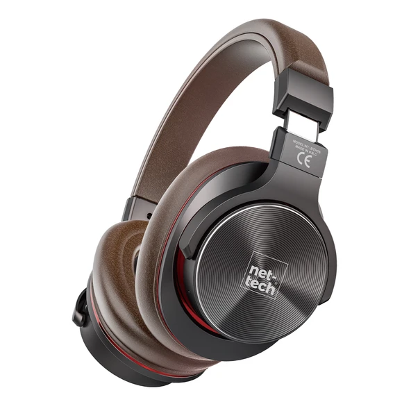 Nettech NT-BTH16 Kulak Üstü Kablosuz Bluetooth Kulaklık (Kahverengi) ürün görseli 1