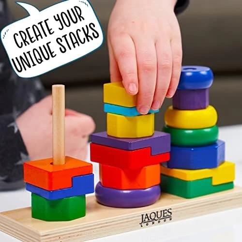 Ahşap İstifleme Oyuncakları, 3+ Yaşındakiler için Oyuncaklar, Eğitici İstifleme Halkaları, Sıralama, İstifleme ve Takmalı Oyuncaklar ürün görseli 1