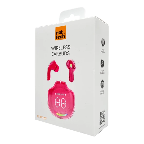 Nettech NT-BTH27 Kulakiçi Bluetooth Kulaklık Pembe - Resim 3
