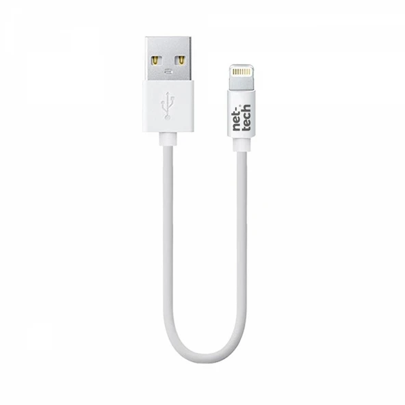 Nettech NT-26 Plastik 20 Cm Lightning Şarj ve Data Kablosu (Beyaz) ürün görseli 1