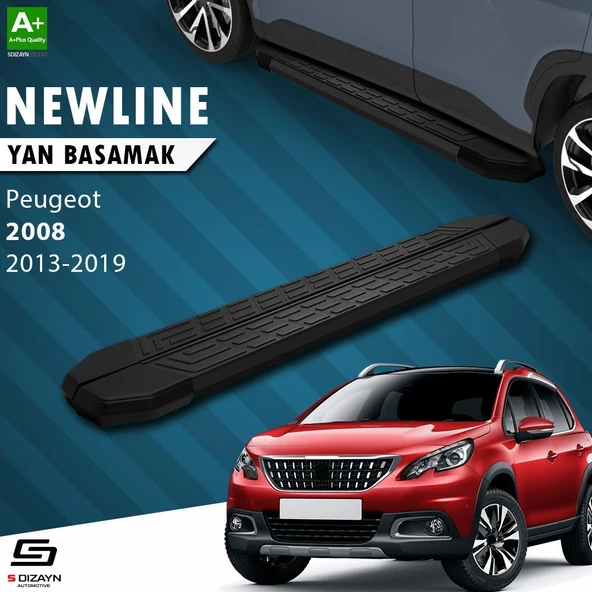 S-Dizayn Peugeot 2008 NewLine Siyah Yan Basamak 173 Cm 2013-2019 A+ Kalite ürün görseli 1
