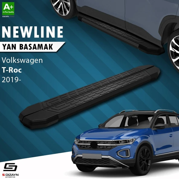 S-Dizayn VW T-Roc NewLine Siyah Yan Basamak 173 Cm 2019 Üzeri A+ Kalite ürün görseli 1