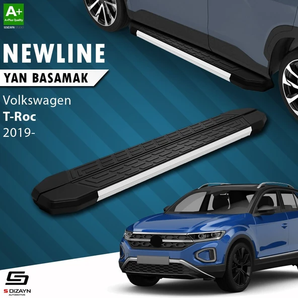 S-Dizayn VW T-Roc NewLine Aluminyum Yan Basamak 173 Cm 2019 Üzeri A+ Kalite ürün görseli 1