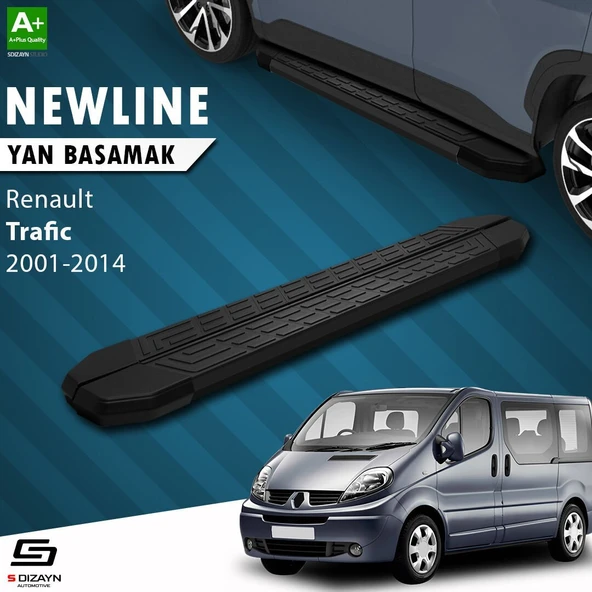 S-Dizayn Renault Trafic 2 Uzun Şase NewLine Siyah Yan Basamak 263 Cm 2001-2014 A+ Kalite ürün görseli 1
