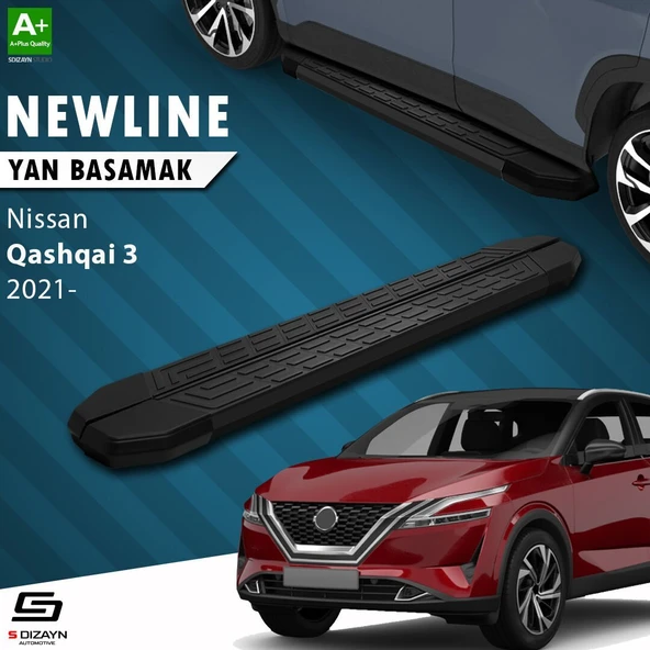 S-Dizayn Nissan Qashqai 3 NewLine Siyah Yan Basamak 173 Cm 2021 Üzeri A+ Kalite ürün görseli 1