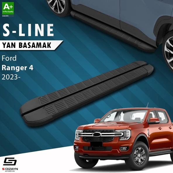 S-Dizayn Ford Ranger 4 S-Line Siyah Yan Basamak 203 Cm 2023 Üzeri A+ Kalite ürün görseli 1