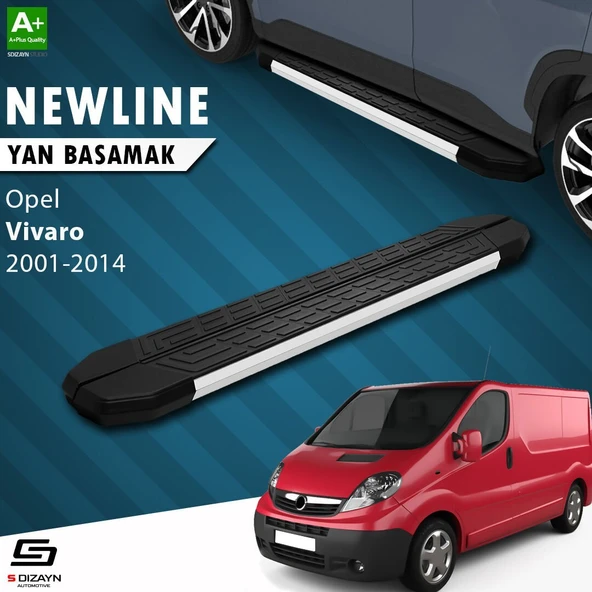 S-Dizayn Opel Vivaro A Kısa Şase NewLine Aluminyum Yan Basamak 223 Cm 2001-2014 A+ Kalite ürün görseli 1