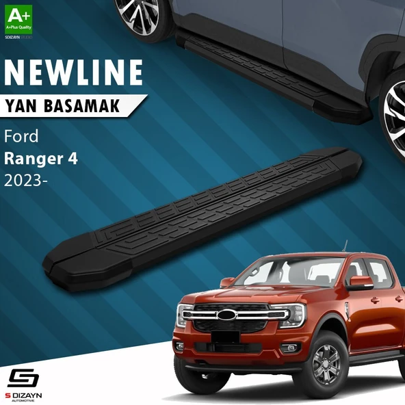 S-Dizayn Ford Ranger 4 NewLine Siyah Yan Basamak 203 Cm 2023 Üzeri A+ Kalite ürün görseli 1