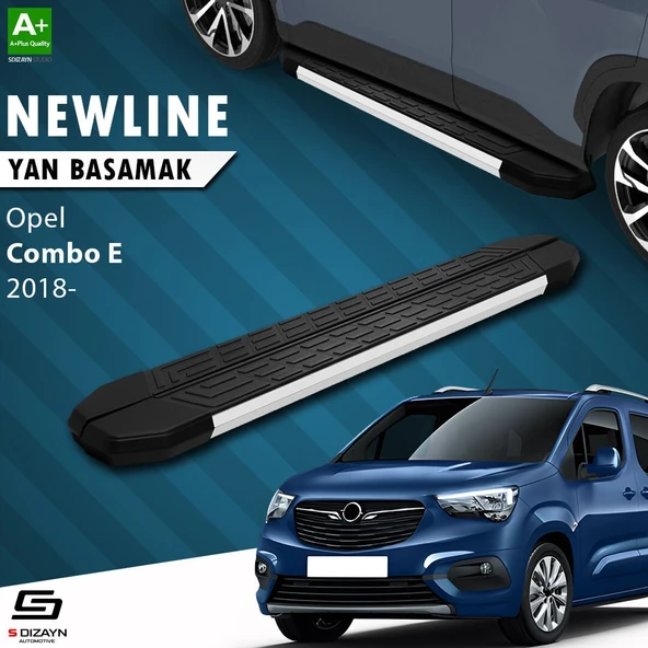 S-Dizayn Opel Combo E Uzun Şase NewLine Aluminyum Yan Basamak 213 Cm 2018 Üzeri A+ Kalite ürün görseli 1