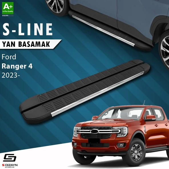 S-Dizayn Ford Ranger 4 S-Line Krom Yan Basamak 203 Cm 2023 Üzeri A+ Kalite ürün görseli 1