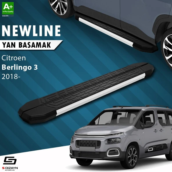 S-Dizayn Citroen Berlingo 3 Uzun Şase NewLine Aluminyum Yan Basamak 213 Cm 2018 Üzeri A+ Kalite ürün görseli 1