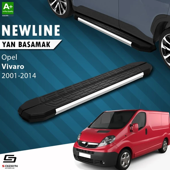 S-Dizayn Opel Vivaro A Uzun Şase NewLine Krom Yan Basamak 263 Cm 2001-2014 A+ Kalite ürün görseli 1