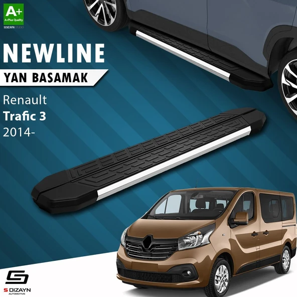 S-Dizayn Renault Trafic 3 Kısa Şase NewLine Krom Yan Basamak 223 Cm 2014-2020 A+ Kalite ürün görseli 1