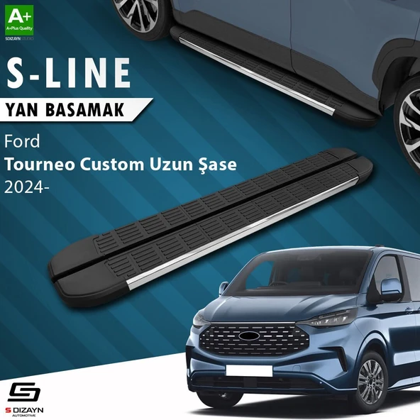 S-Dizayn Ford Tourneo Custom 2 Uzun Şase S-Line Krom Yan Basamak 263 Cm 2023 Üzeri A+ Kalite ürün görseli 1