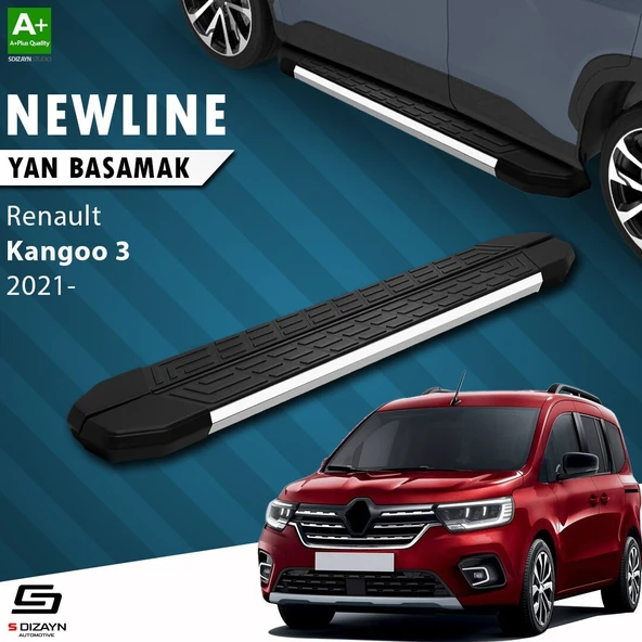 S-Dizayn Renault Kangoo 3 Uzun Şase NewLine Krom Yan Basamak 223 Cm 2021 Üzeri A+ Kalite ürün görseli 1