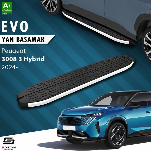 S-Dizayn Peugeot 3008 3 Hybrid Evo Aluminyum Yan Basamak 183 Cm 2024 Üzeri A+ Kalite ürün görseli 1