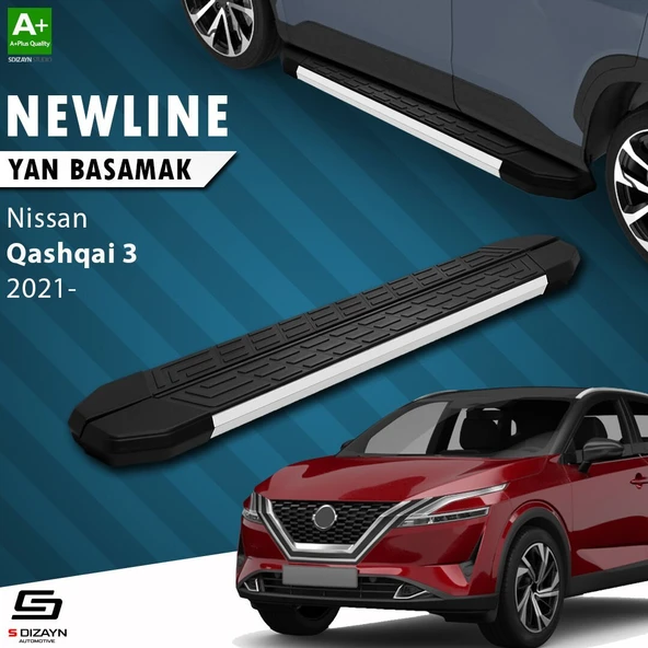 S-Dizayn Nissan Qashqai 3 NewLine Aluminyum Yan Basamak 173 Cm 2021 Üzeri A+ Kalite ürün görseli 1