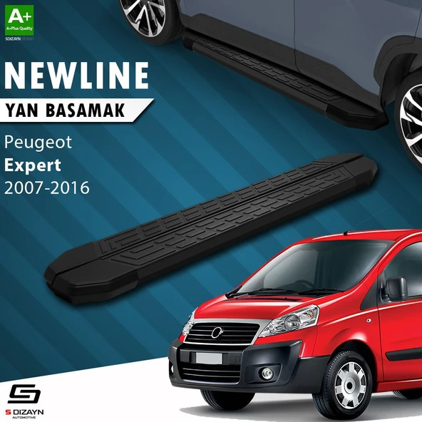 S-Dizayn Peugeot Expert 2 Uzun Şase NewLine Siyah Yan Basamak 223 Cm 2007-2016 A+ Kalite ürün görseli 1