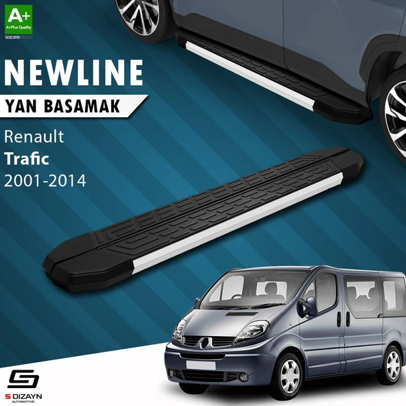 S-Dizayn Renault Trafic 2 Uzun Şase NewLine Aluminyum Yan Basamak 263 Cm 2001-2014 A+ Kalite ürün görseli 1