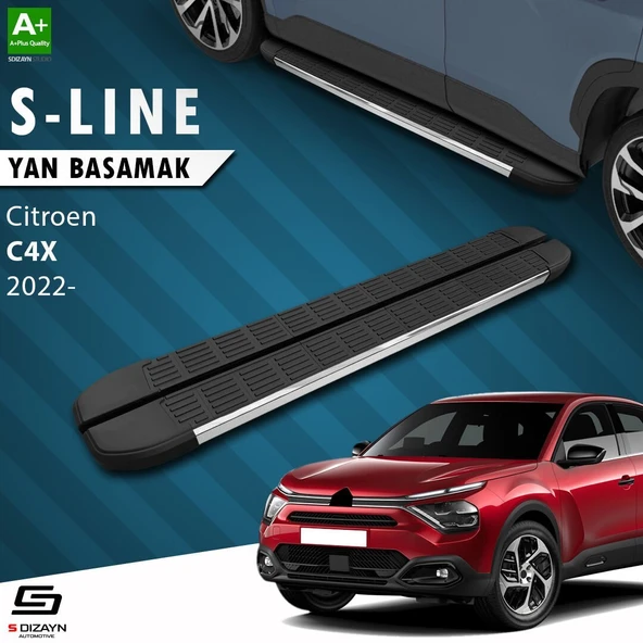 S-Dizayn Citroen C4 X S-Line Krom Yan Basamak 183 Cm 2022 Üzeri A+ Kalite ürün görseli 1