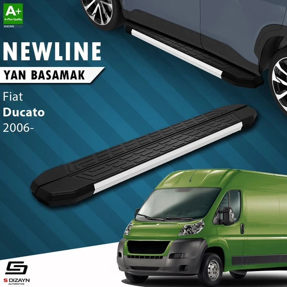 S-Dizayn Fiat Ducato 3 Kısa Şase NewLine Aluminyum Yan Basamak 203 Cm 2006-2014 A+ Kalite ürün görseli 1