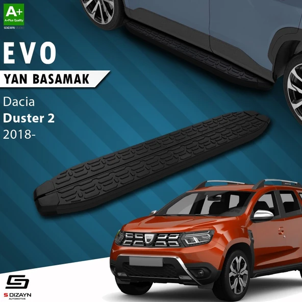 S-Dizayn Dacia Duster 2 Evo Siyah Yan Basamak 183 Cm 2018-2023 A+ Kalite ürün görseli 1