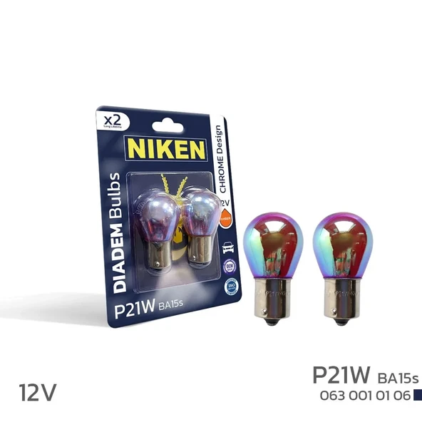 NIKEN 12V 93 DIADEM AMPUL (P21W) AMBER BA15s 2Lİ ürün görseli 1
