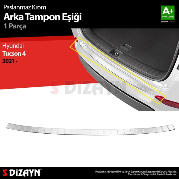 S-Dizayn Hyundai Tucson 4 Krom Arka Tampon Eşiği 2021 Üzeri ürün görseli 1