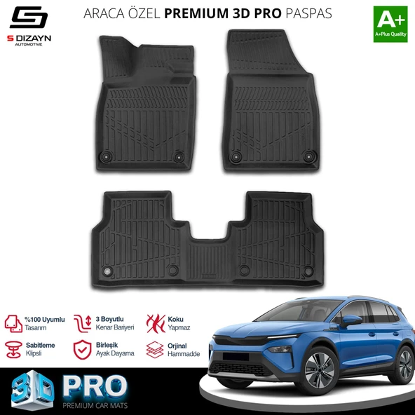 S-Dizayn Skoda Elroq 3D Pro Havuzlu Paspas 2024 Üzeri A+ Kalite ürün görseli 1