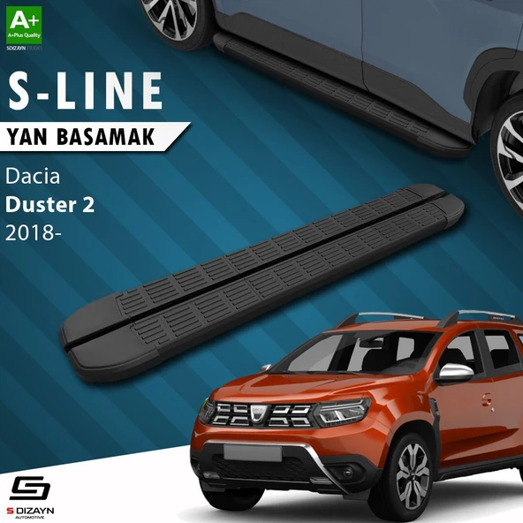 S-Dizayn Dacia Duster 2 S-Line Siyah Yan Basamak 183 Cm 2018-2023 A+ Kalite ürün görseli 1