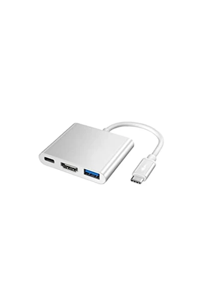 Shaza 3in1 Type-C To HDMI Hub Port Adaptör PD USB 3.0 4K HDMI Çıkışlı ürün görseli 1