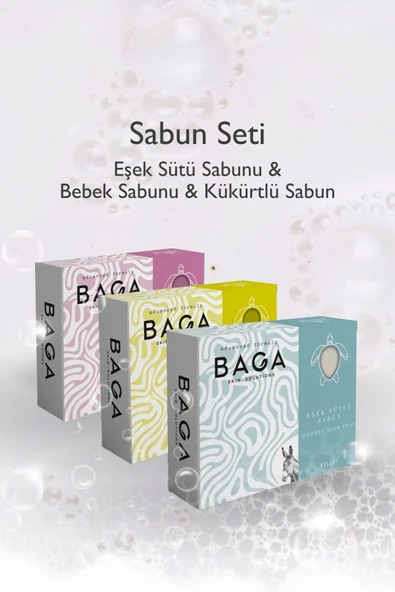 Eşek Sütü Sabunu & Baga Bebek Sabunu & Baga Kükürtlü Sabun Seti ürün görseli 1