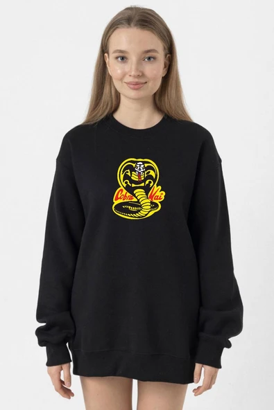 Cobra Kai Logo Siyah Kadın 2ip Sweatshirt ürün görseli 1